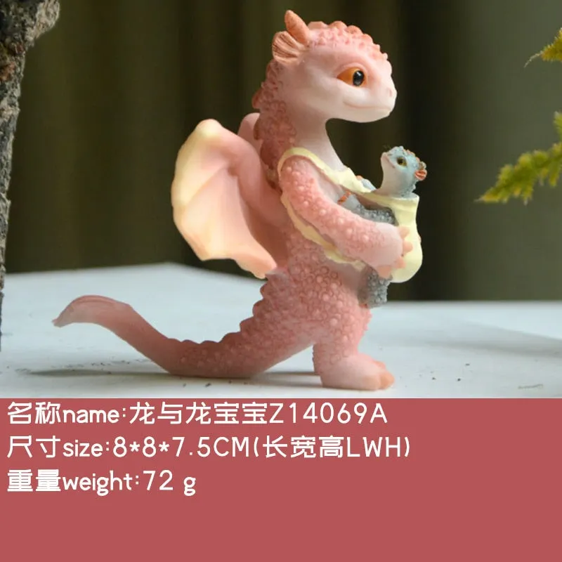 Everyday Collection Resin Simulation Magic Animal Dragon Dinosaur Miniature Fairy Garden Terrarium Bonsai Decor Dragon Figurine
