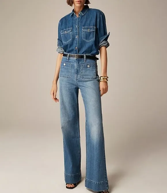 👖Super value discount 54% OFF👖tummy control sailor wide leg trouser jeans