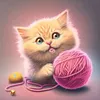 【Limited Stock Sale】Cat Playing Yarn-Paint by Numbers Acrylic Painting 40*40cm