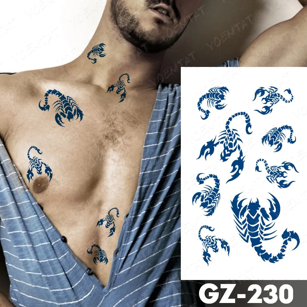 Juice Lasting Waterproof Temporary Tattoo Sticker Rose Butterfly Moon Sun Diamond Heartbeat Wave Flash Fake Tattoos Ink Body Art
