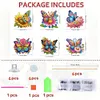 (US Local)6Pcs DIY Stakes Diamond Painting Kits Diamond Art Kits (Butterfly Flower)