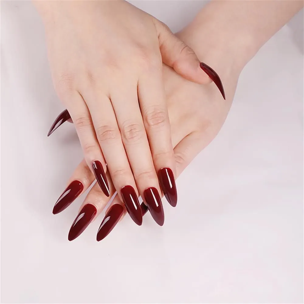 24 PCs/Box Christmas Style Ballerina False Nails Wearable Coffin Fake Nails Detachable Full Cover Nail Tips Press On Nails-Nail Inspo