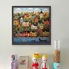 Colorful Houses - 14CT Stamped Cross Stitch - 50*50cm