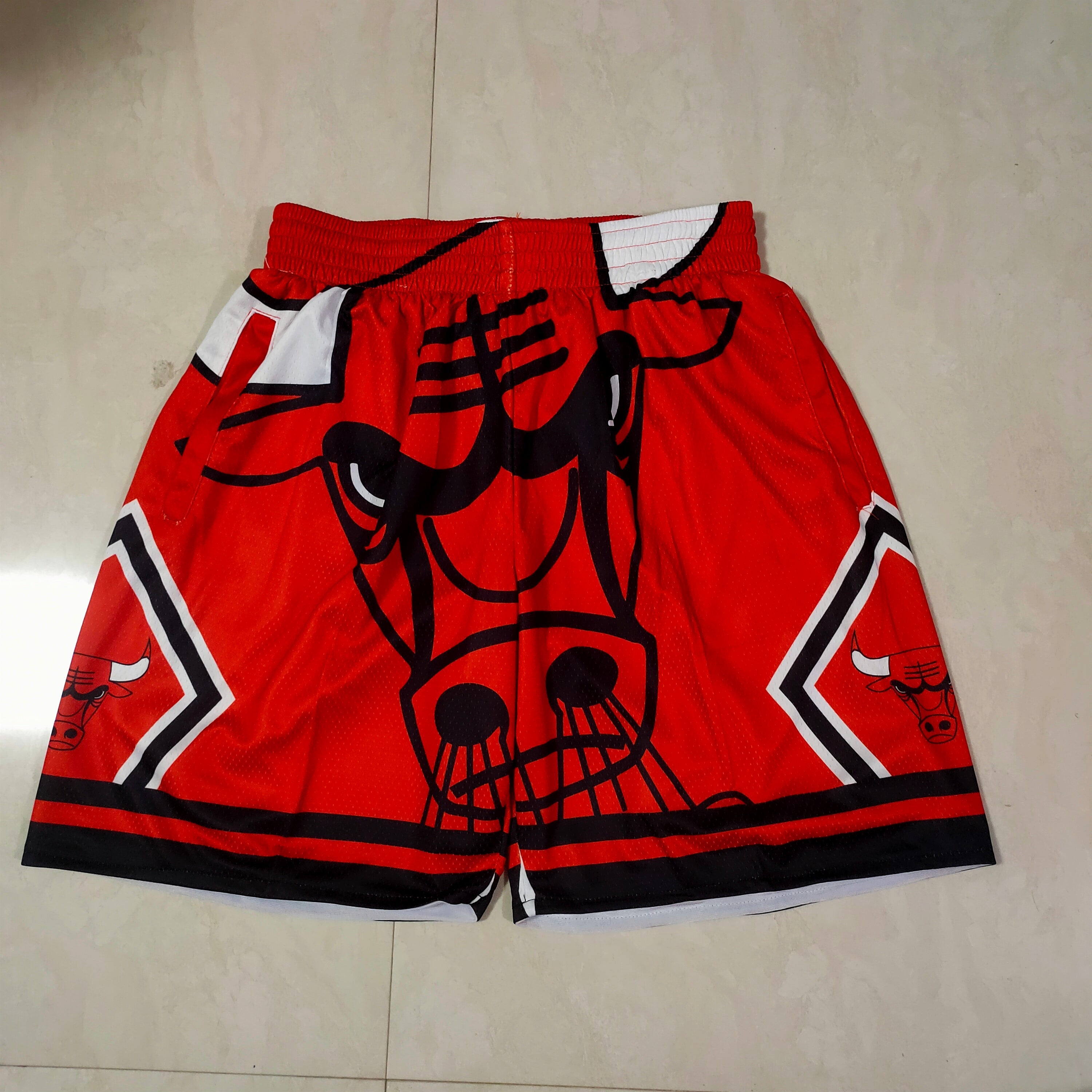 Chicago Bulls red mitchell&ness Pocket Pants Shorts