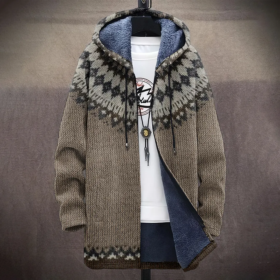 Vintage Knitted Jacquard Pattern Cozy Cardigan Sweater