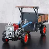 Old-fashioned Walking Tractor Model Alloy Simulation Collection Car Model