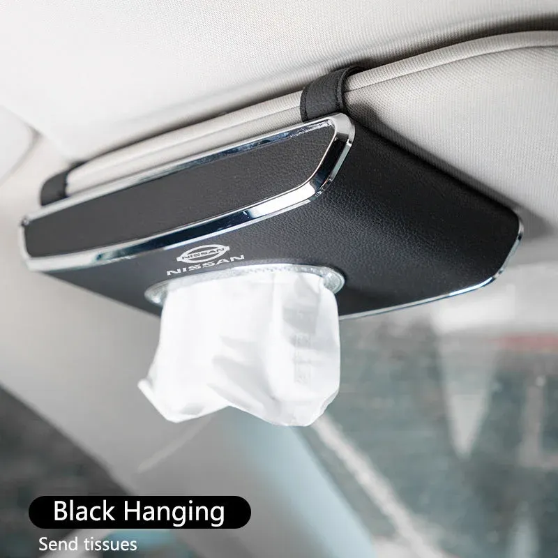 🔥Hot Selling🔥Exclusive Logo Customization🚗Car Paper Box Hanging Sun Visor Tissue Box Car Interior Decoration Supplies
