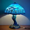 20-calowa lampa stołowa witrażowa z kolekcji botanicznej (OSTATNI DZIEŃ)