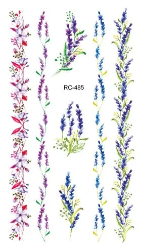 52 Kinds Watercolor Flora Lavender Waterproof Fake Tattoos Temporary Women Arm Chest Ankle Stickers Floral Body Art Tatto Flower