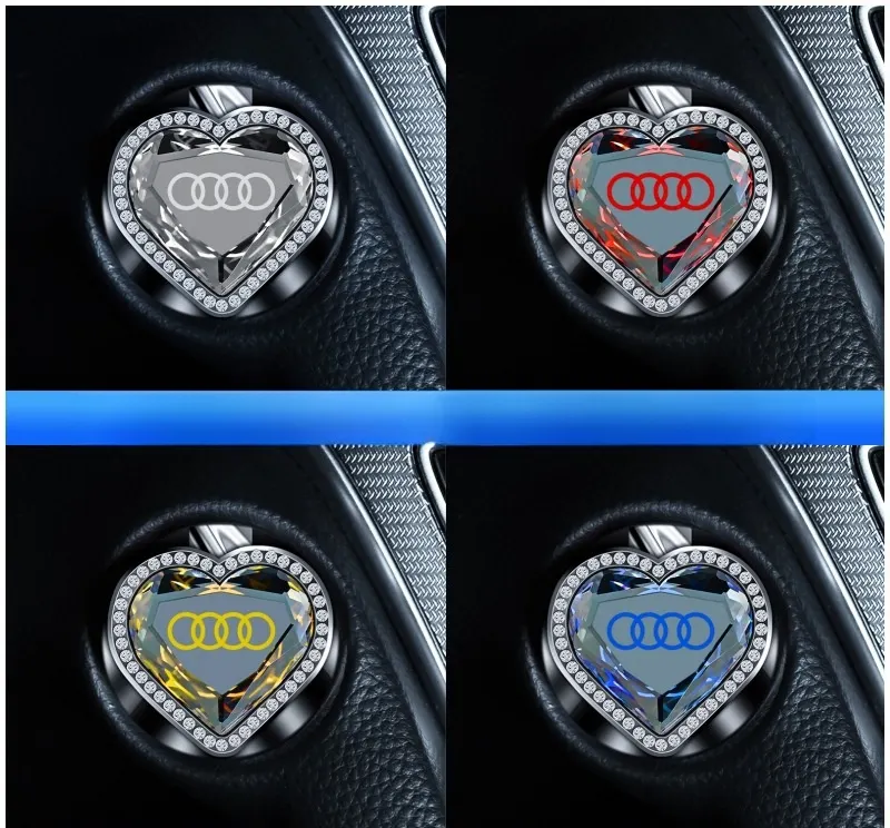 "Crystal Heart" car one-button start protective cover