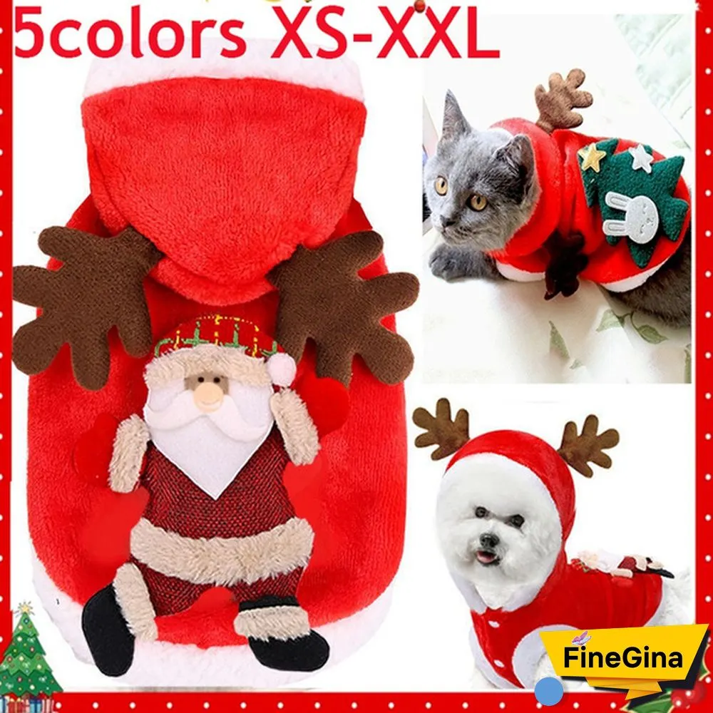 Cat and dog clothes Christmas dog clothes Christmas party coat Santa Claus Christmas tree costume Pet clothing winter