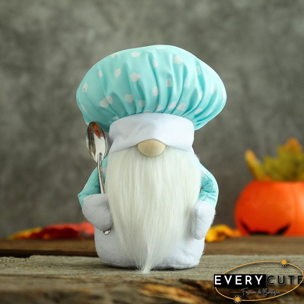 Valentine's Day Cooking Tomte Gnome Decorations Kitchen Chef Handmade Plush Faceless Doll Elf Dwarf Swedish Ornaments