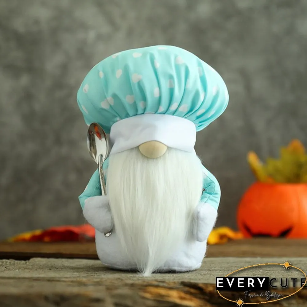 Valentine's Day Cooking Tomte Gnome Decorations Kitchen Chef Handmade Plush Faceless Doll Elf Dwarf Swedish Ornaments
