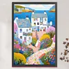 (Big Size)Colorful Houses On The Coast - 14CT Stamped Cross Stitch - 40*60cm - Landscape