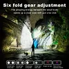 LED+COB Mini Keychain Flashlight 380LM Type-C Rechargeable for Camping (Black)