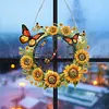 Diamond Painting Acrylic Sunflower Butterfly Clock for Home Wall Decor