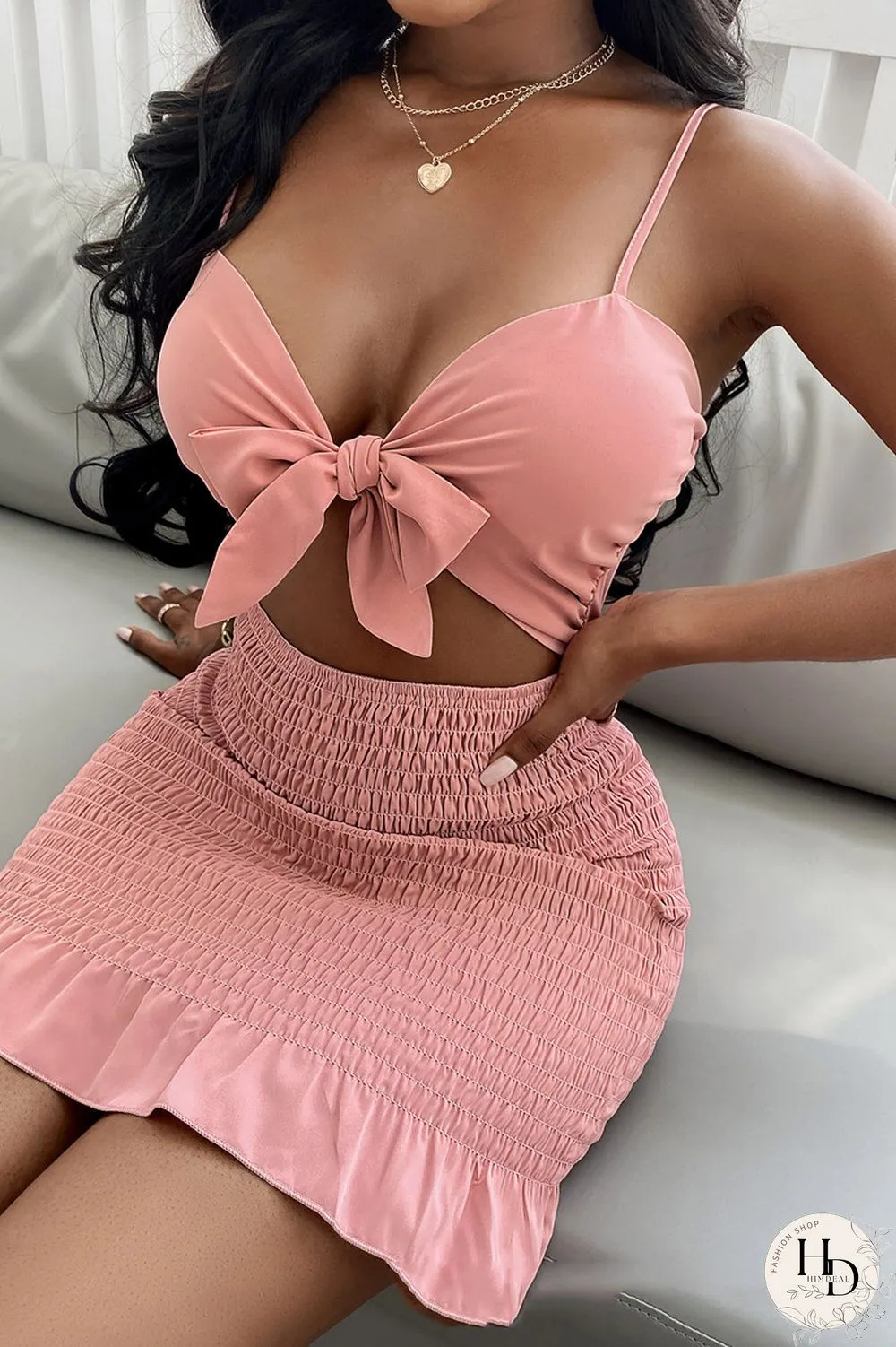 Red Fashion Sexy Solid Hollowed Out Backless Spaghetti Strap Sleeveless Dress