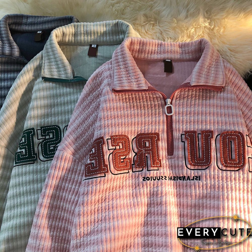 Unisex Waffle Polo Sweatshirt