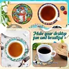 6Pcs/set Diamond Painting Wooden Snowman Coaster Cup Cushion With Holder