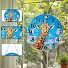 (US Local)Wood Special Shape Giraffe 5D Diamond Painting Clock Art Craft for Home Decor