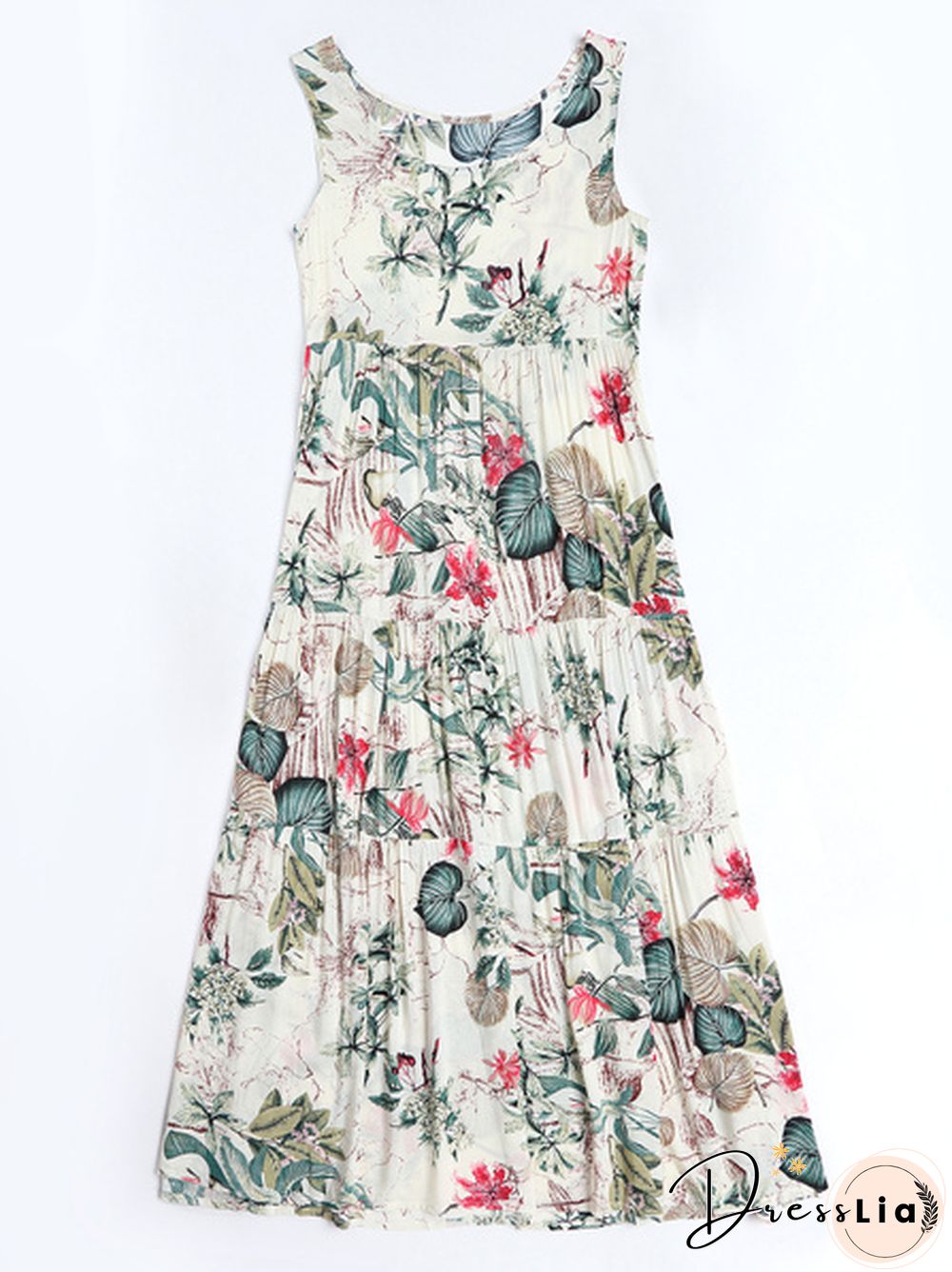 Oversized Floral Print Cotton Cami Dress
