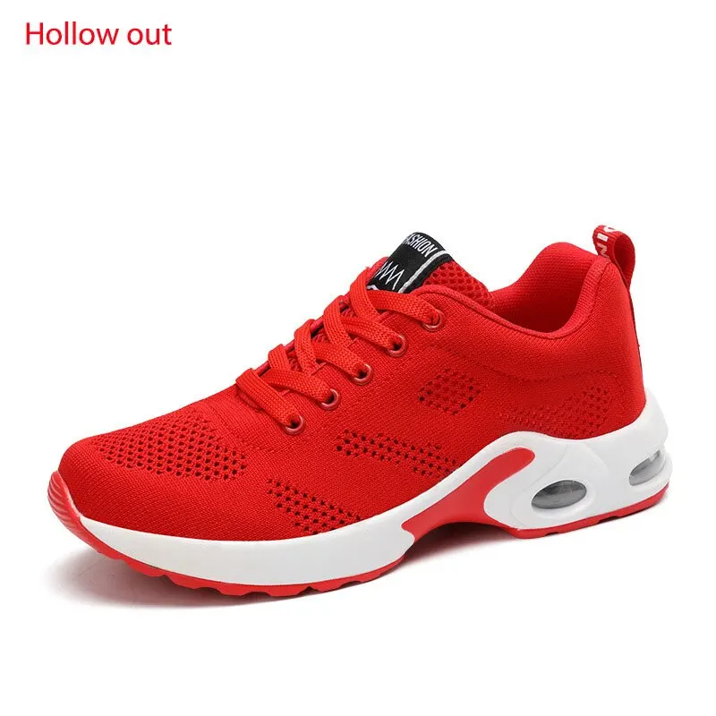 Women  Cushion Sneakers Fashion Lace Up Breathable  Running Shoes Lightweight Outdoor Fitness Sports Shoes Female Casual Shoes