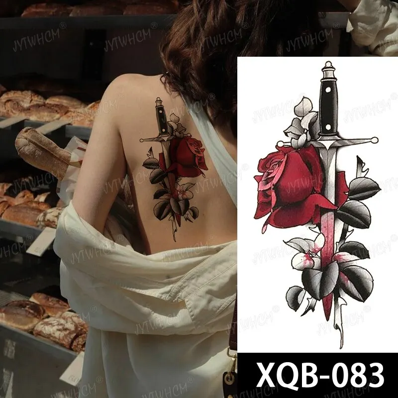Sdrawing Hot Water Transfer Fake Tattoo Waterproof Temporary Tattoo Sticker For Men Women Wolf Arm Neck Tattoo Flash Tattoo Sleeve