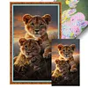 (Big Size)Leopard - 11CT Stamped Cross Stitch - 40*65cm - Animal