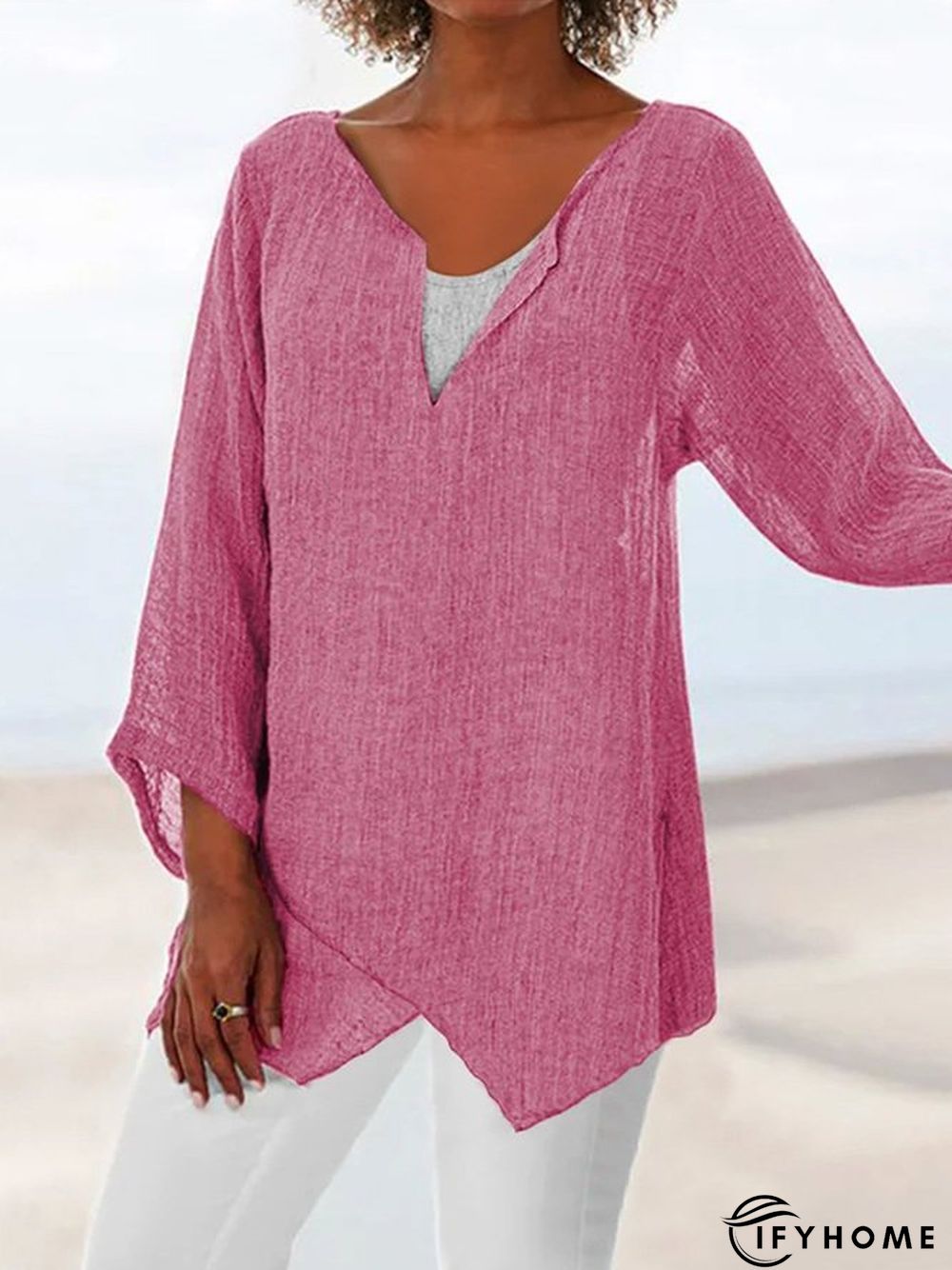 Loose Linen Women Summer Blouse | IFYHOME