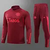 2023/2024 Manchester United Half-Pull Training Suit Purplish red Football Shirt 1:1 Thai Quality Set love fball