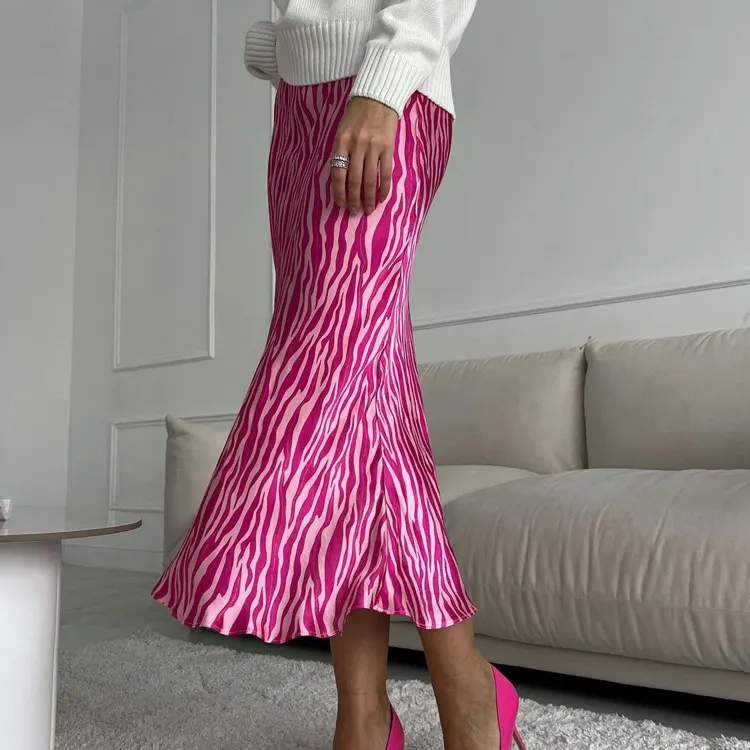 Churchf Churchf Women's Wear 2023 Summer Premium Sense French Print Skirt Women's Medium Long Fashion Fish Tail