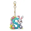 (US Local)PET Double Sided Special Shaped Easter Alphabet DIY Diamond Painting Keychain