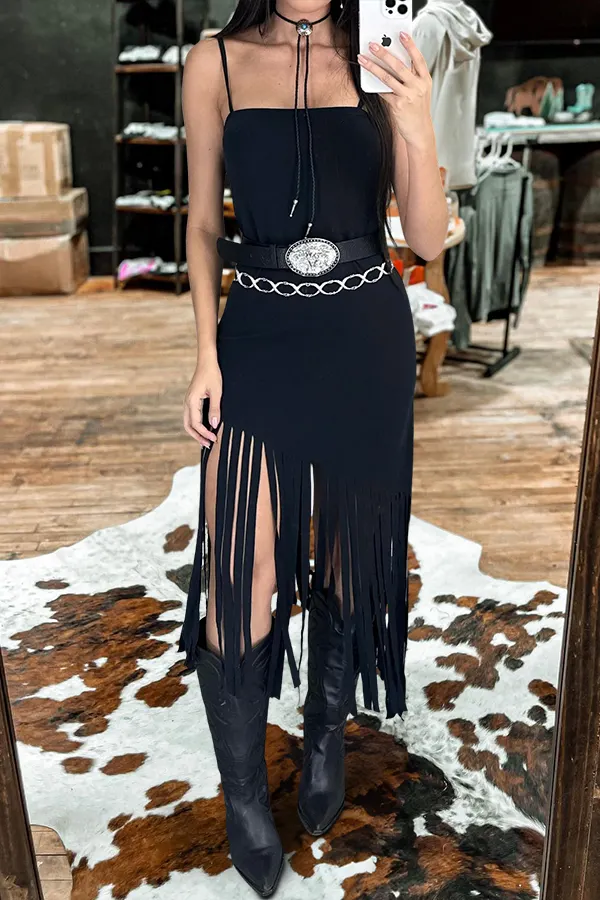 Vintage Tassel Suspender Dress