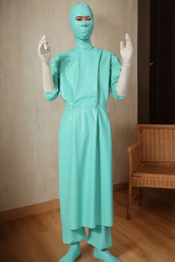 Men Latex Tops Green Doctor