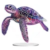 (US Local)5D DIY Special Shape Diamond Painting Desk Ornament Purple Animals Decor Kit