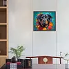 (US Local)Dog with Garland 5D DIY Full Drill Round Big Size Diamond Painting Kit Home Wall Room Decor 40x35cm