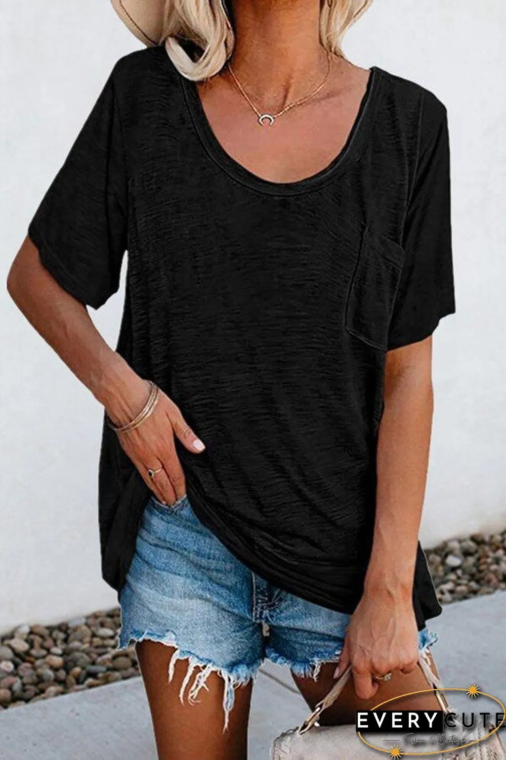 Solid Color Casual Short Sleeve T-Shirt