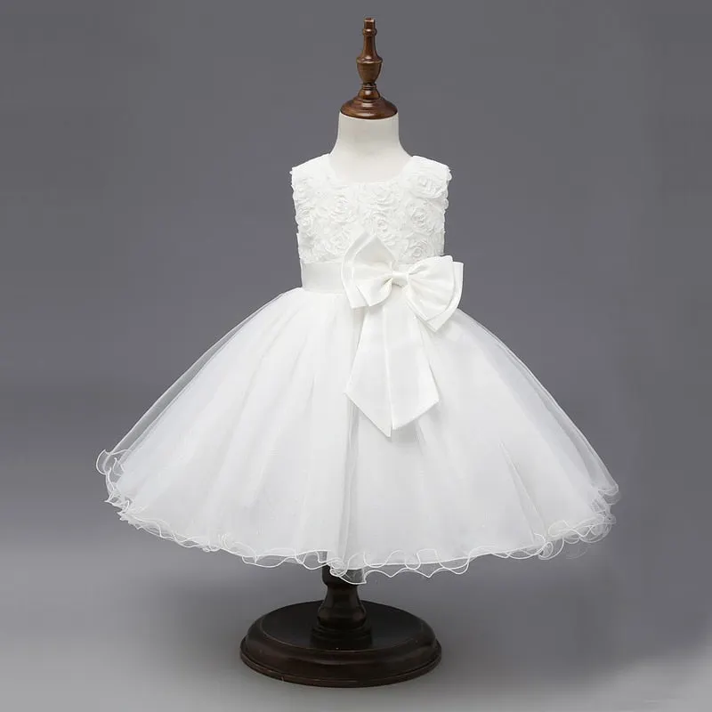 Baby Girls 1 Year Birthday Party Dresses Princess Baby Kids Clothes with Beadings Christening Dresses Baptism Gowns for Newborns
