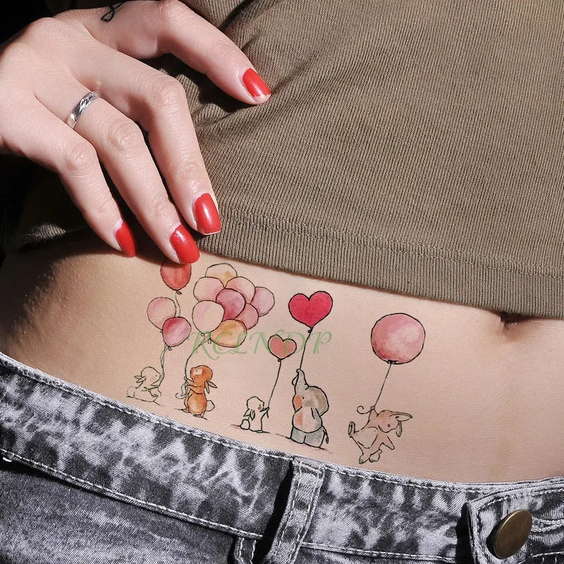 Waterproof Temporary Tattoo cute squirrel fox dog rabbit owl Cat animal fake tatto stickers flash tatoo for kids girl women lady