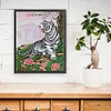 >SALE<Full Embroidery Eco-cotton Thread 11CT Printed White Tiger Cross Stitch 52x65cm