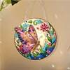 5D Diamond Painting Double Sided Effect  Stained Glass Panel Decorative Home Garden Decoration Hanging Kit(Butterfly)