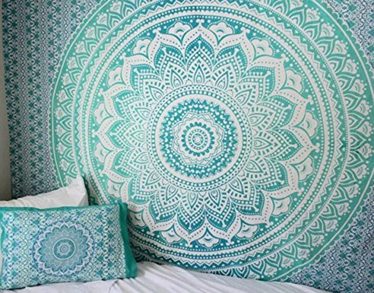 Polyester Mandala Print Tapestry Wall Hanging Carpet Throw Yoga Beach Mat Blanket Large 150*200cm Sleeping pad wall art Tapestry