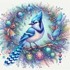 Garland Blue Tit-11CT Stamped Cross Stitch 40*40cm/15.75*15.75in