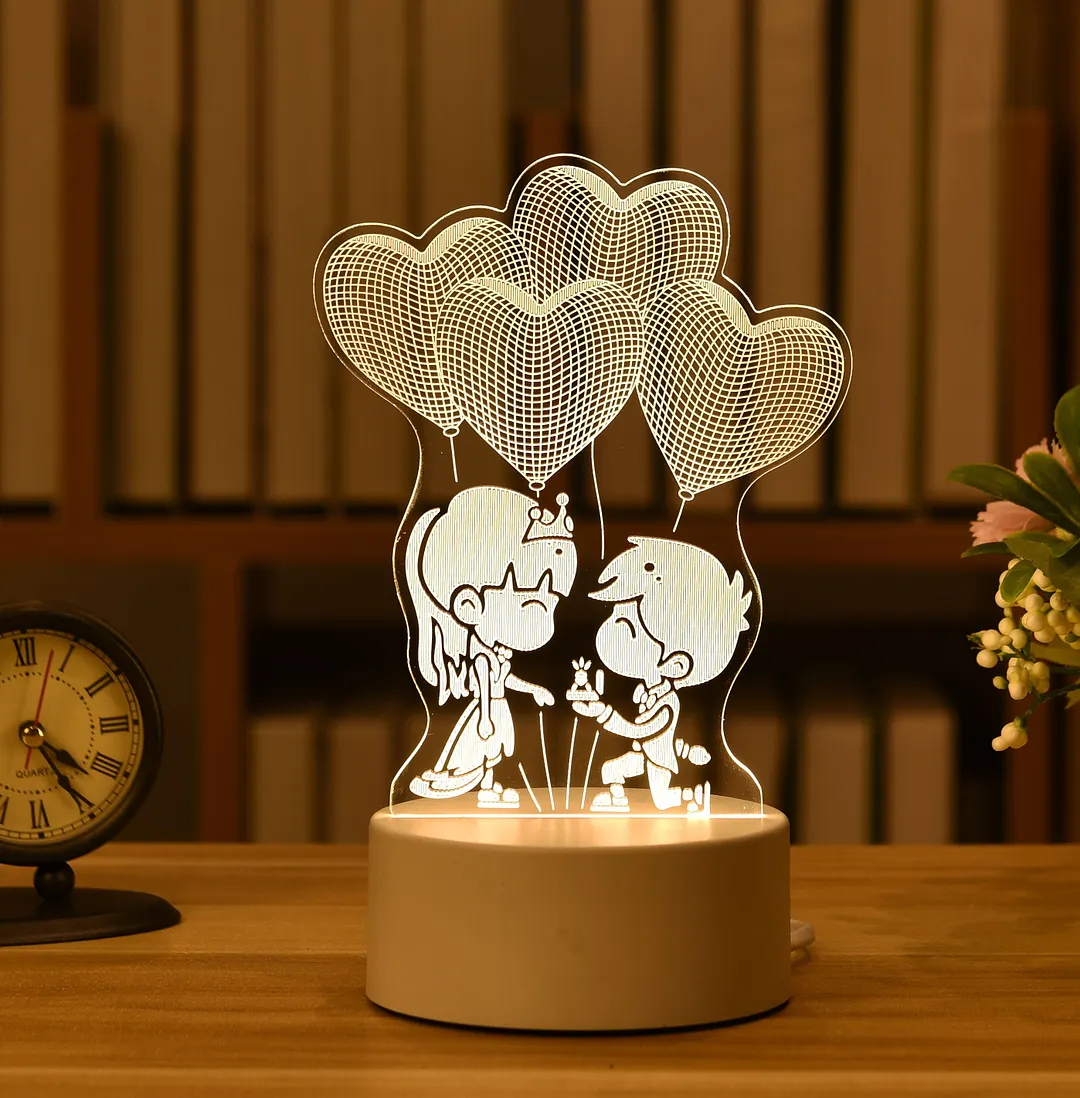 Customized Photo Frame USB Creative Wooden Base With Led Light Living Room Bedroom Decoration Custom Text Photo