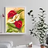 >SALE<Drawing Kit 5D Diamond Painting Full Square Drill (DF1011 Red White Flower)
