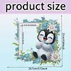 Acrylic Special Shape Flower and Penguin Diamond Painting Picture Frame Kit