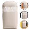 [US Local Warehouse] Space Saving Hanging Garment Bag w/ Self Compression Zipper Storage Bag(Beige M)