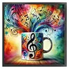 Cup Musical Notes-11CT Stamped Cross Stitch 40*40cm/15.75*15.75in