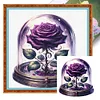 Purple Rose-11CT Stamped Cross Stitch 50*50cm/19.69*19.69in