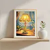 (17x22cm)Lamp DIY Pearl Painting Art Kits for Adults Home Wall Decor Pearl Art Painting With Wooden Frame